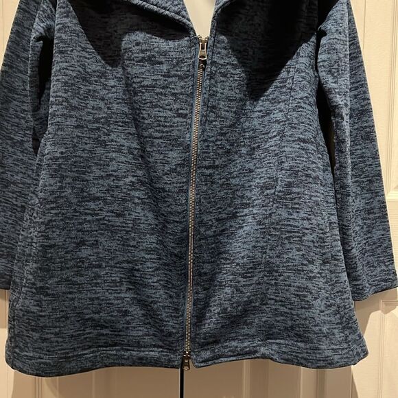 Lands’‎ End “Evening Blue Heather” Sweater Fleece Jacket Size M (10-12) - Picture 5 of 15